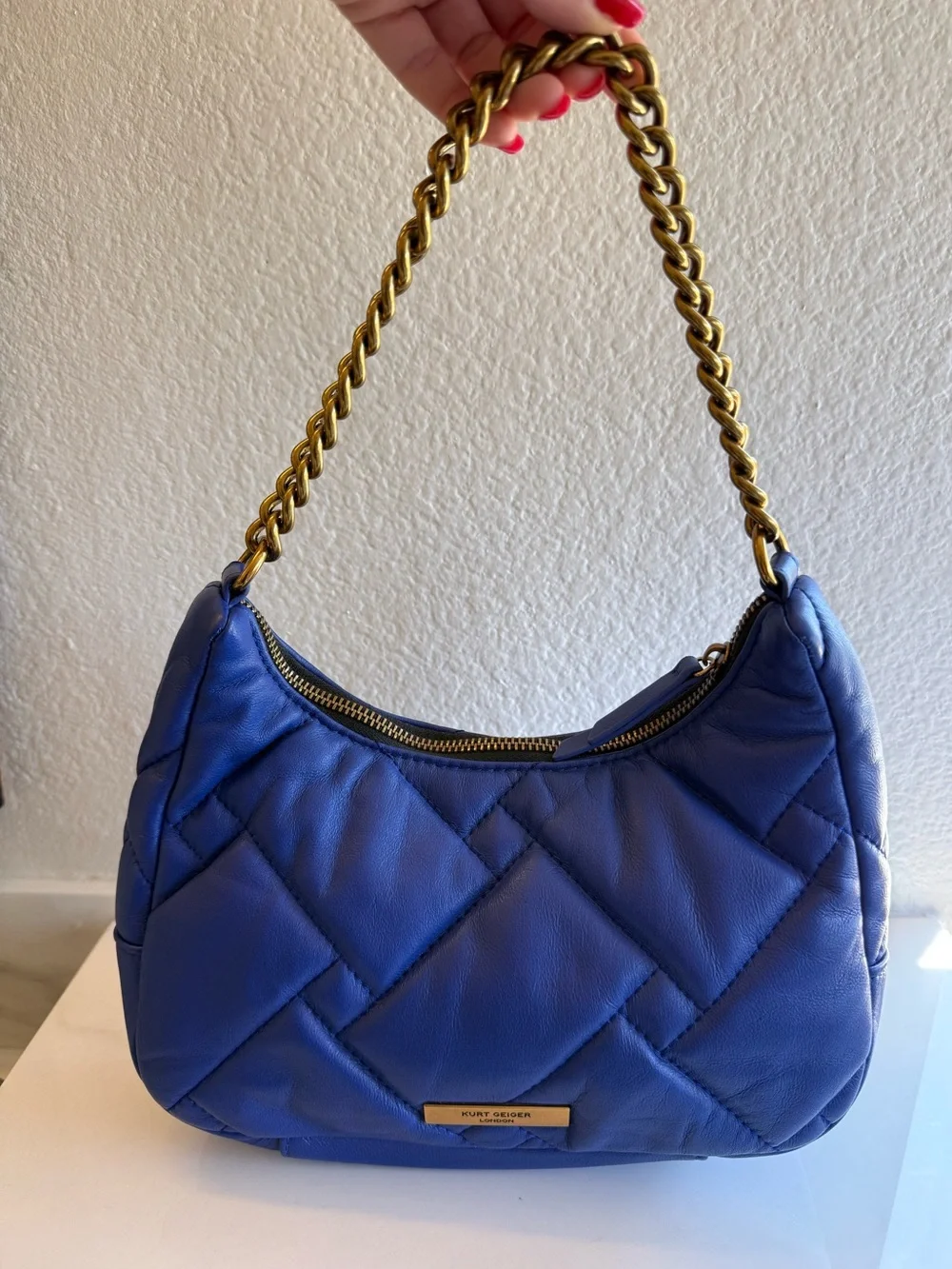 Kurt Geiger Quilted Leather Crossbody Purse With Coin Pouch